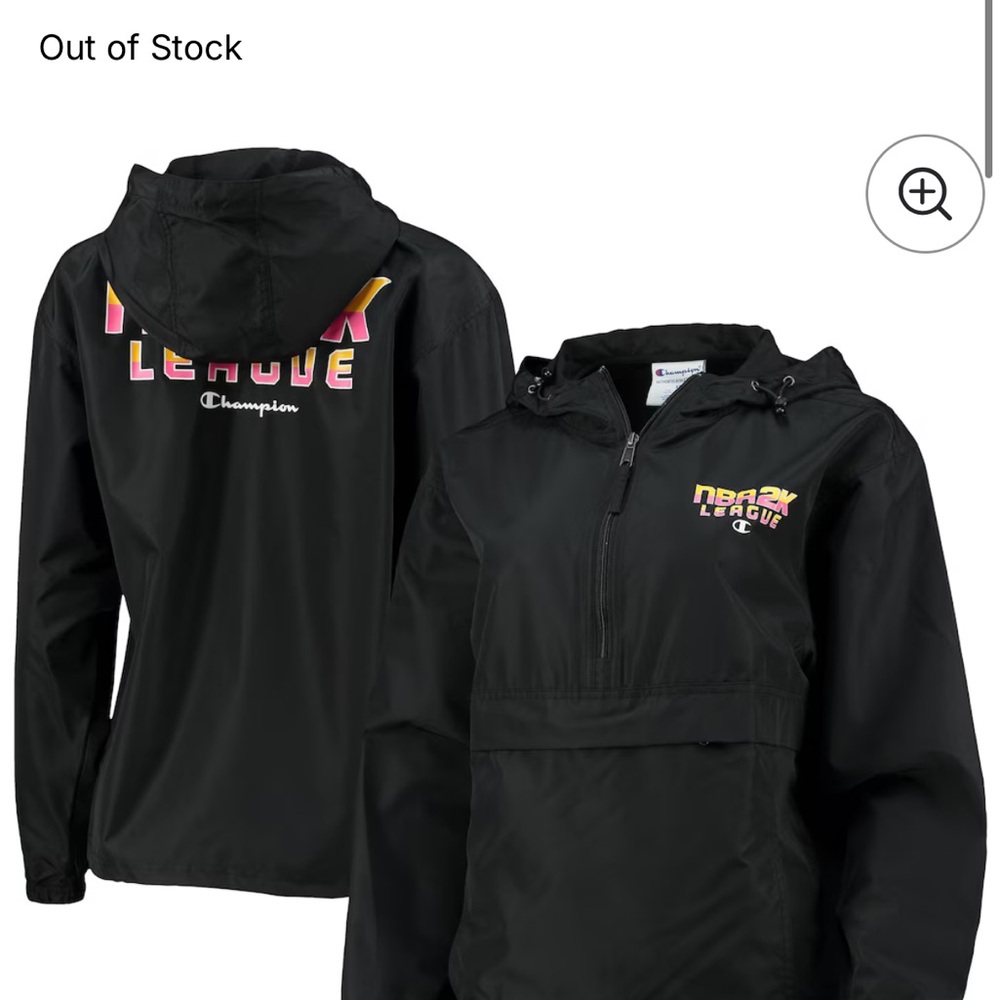 Champion Women Black Hoodie with Colorful Logo